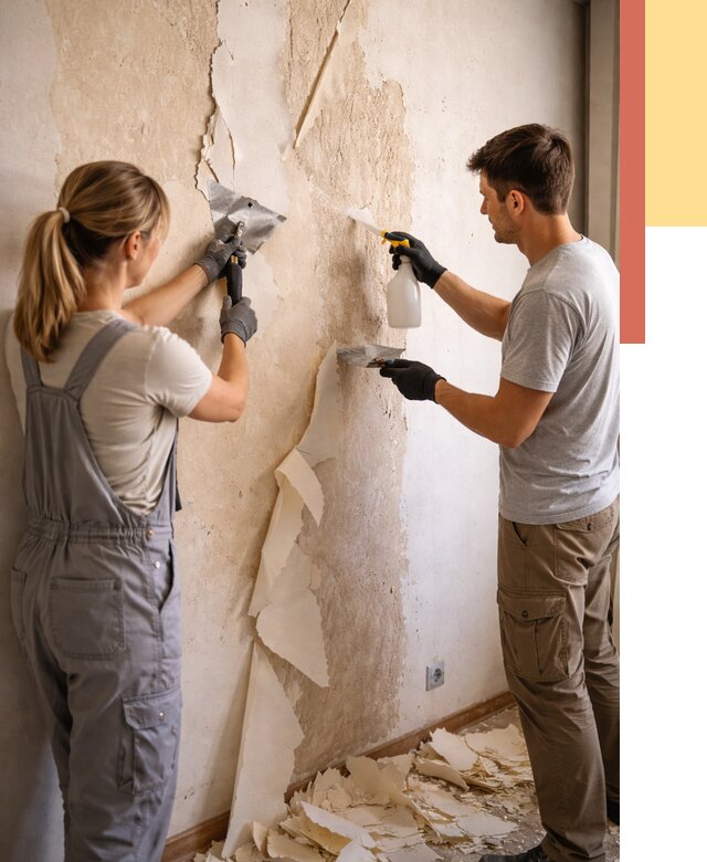 Снятие старых обоев в Сарапуле от 5420 руб. под ключ недорого | ОТДЕЛОЧНИК-Срл