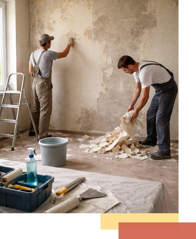 Снятие старых обоев в Сарапуле быстро и качественно