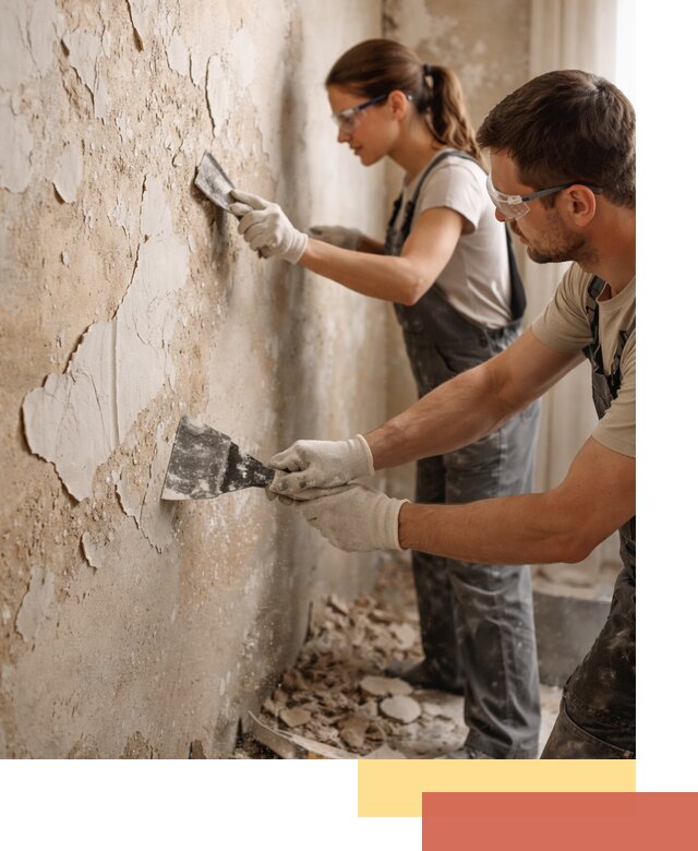 Снятие старой шпаклевки и подготовка поверхностей в Сарапуле