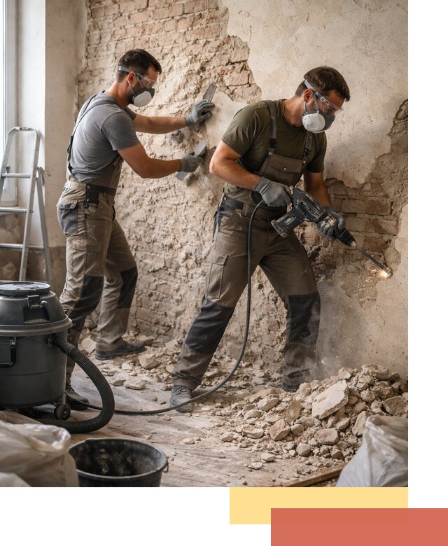 Демонтаж штукатурки со стен в Сарапуле быстро и аккуратно