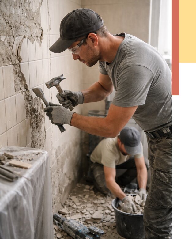 Демонтаж плитки со стен в Сарапуле от 878 руб. — быстро и недорого | ОТДЕЛОЧНИК-Срл