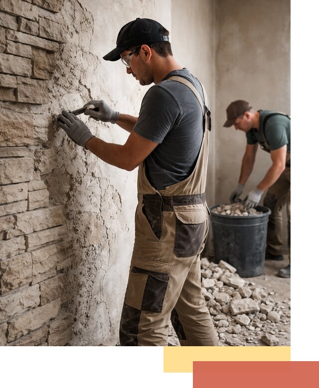 Демонтаж декоративного камня в Сарапуле профессионально и безопасно