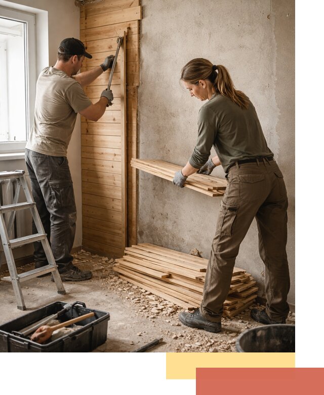 Демонтаж вагонки со стен в Сарапуле — профессиональный демонтаж