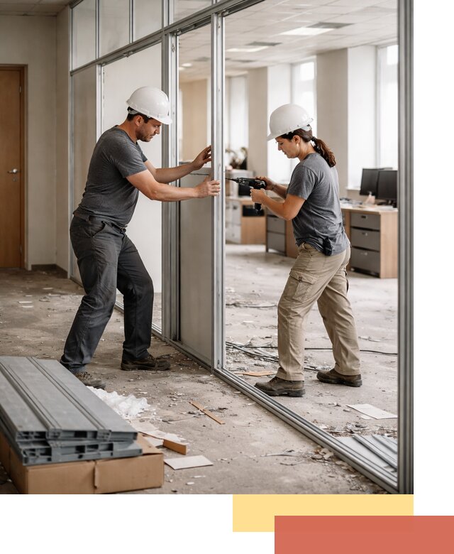 Демонтаж алюминиевых перегородок в Сарапуле быстро и аккуратно