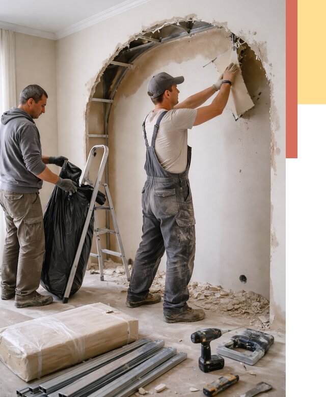 Демонтаж арки из гипсокартона в Сарапуле от 3613 руб. — услуги под ключ | ОТДЕЛОЧНИК-Срл