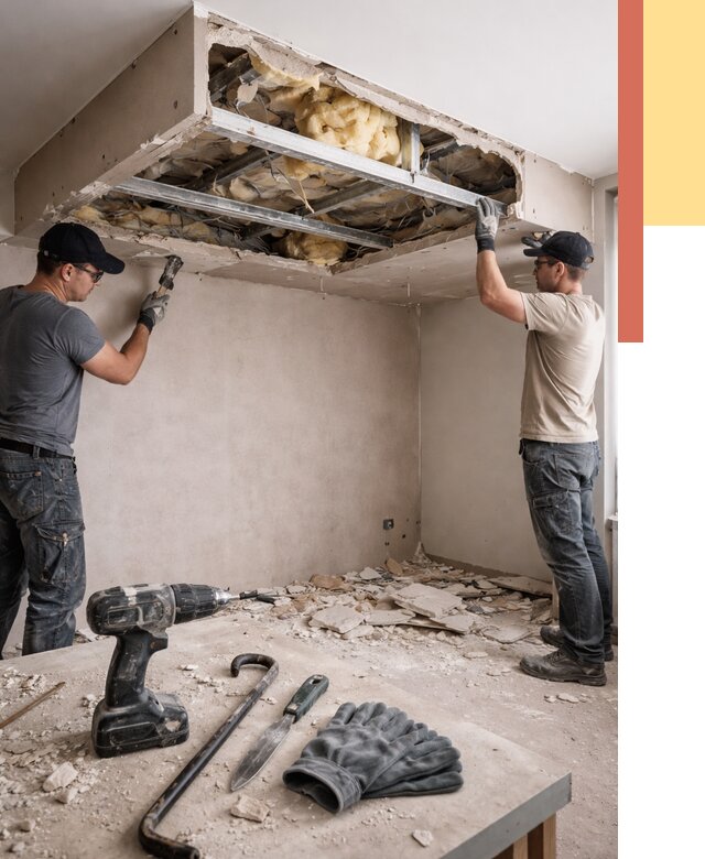 Демонтаж короба из гипсокартона в Сарапуле от 1569 руб. — быстро и недорого | ОТДЕЛОЧНИК-Срл