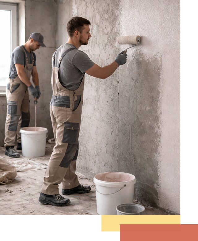 Нанесение бетоноконтакта на стены в Сарапуле для последующей отделки