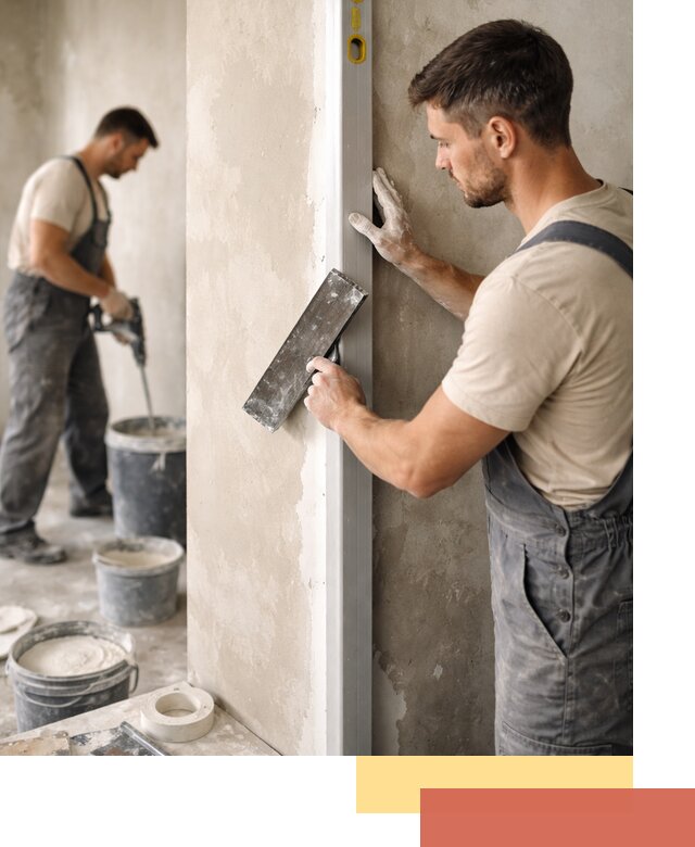 Выведение углов стен в Сарапуле: монтаж и оштукатуривание