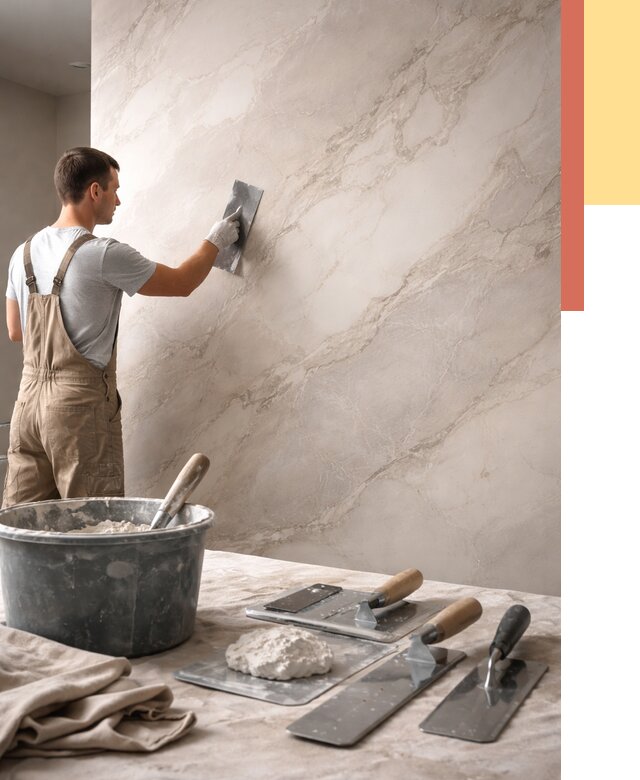 Декоративная штукатурка под мрамор в Сарапуле от 2891 руб./м² — быстро и недорого | ОТДЕЛОЧНИК-Срл