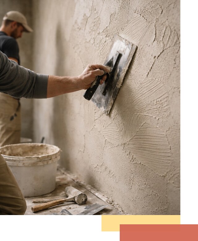 Фактурная штукатурка стен в Сарапуле — монтаж, отделка, реставрация