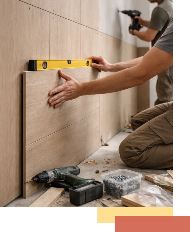 Профессиональный монтаж МДФ панелей на стены в Сарапуле