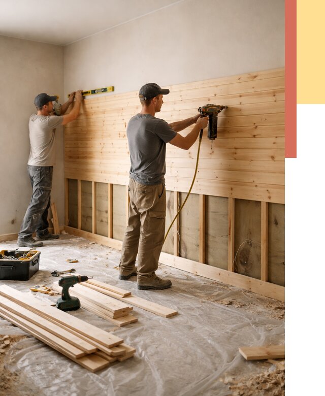 Монтаж деревянной вагонки на стены в Сарапуле от 7743 руб. | Услуги монтажа вагонки | ОТДЕЛОЧНИК-Срл