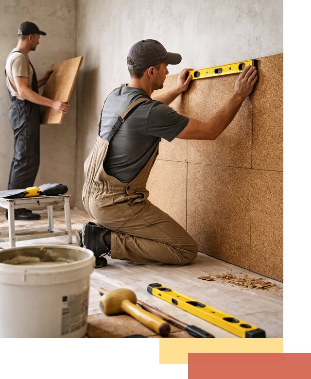 Монтаж пробковых панелей на стены в Сарапуле быстро и качественно