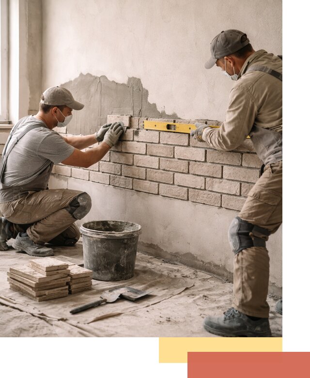 Монтаж декоративного кирпича профессионально в Сарапуле