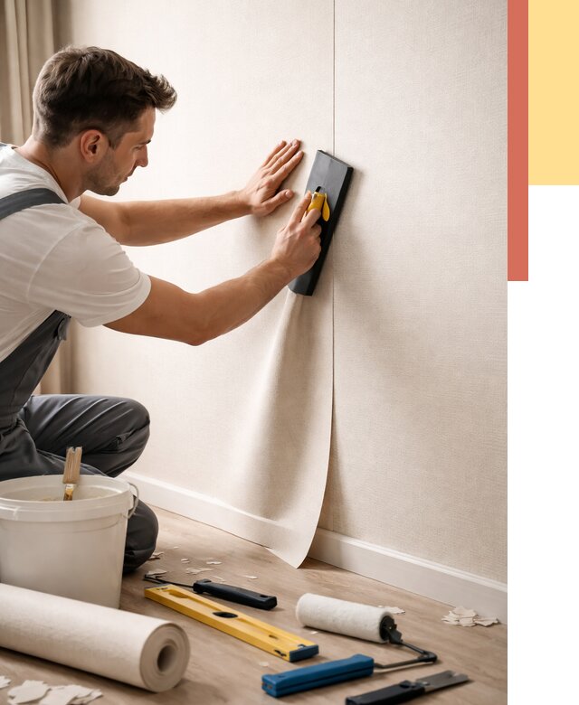 Поклейка виниловых обоев в Сарапуле от 4646 руб. | Быстро и недорого — ОТДЕЛОЧНИК-Срл