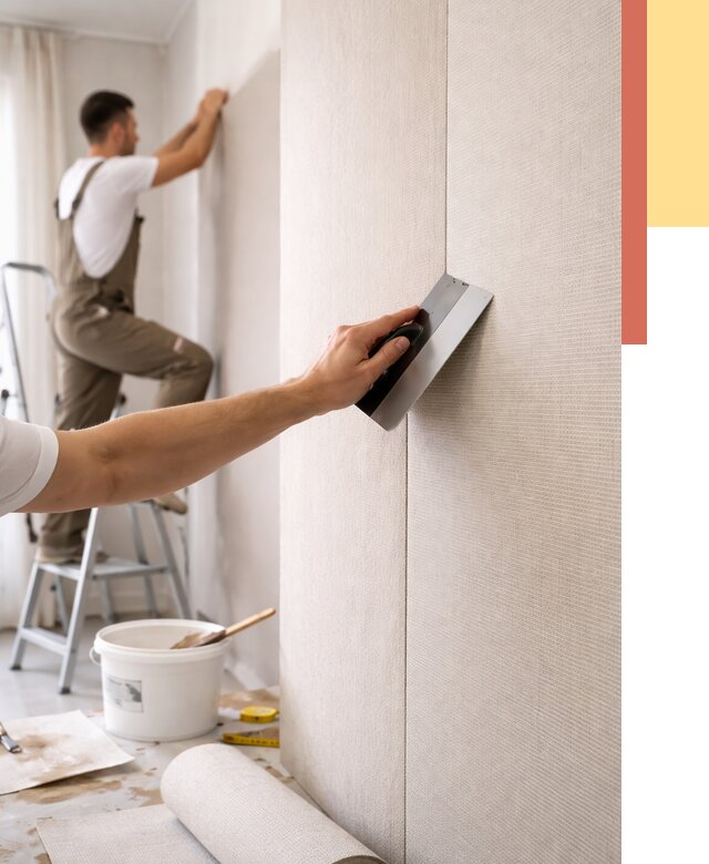 Поклейка текстильных обоев в Сарапуле от 4646 руб. под ключ | ОТДЕЛОЧНИК-Срл