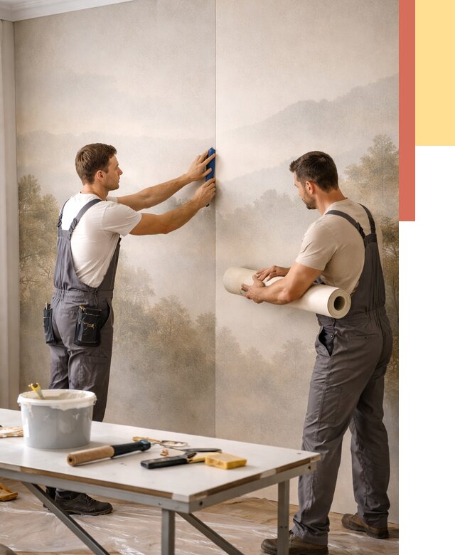 Поклейка фотообоев в Сарапуле от 8775 руб/м² — быстро и недорого | ОТДЕЛОЧНИК-Срл