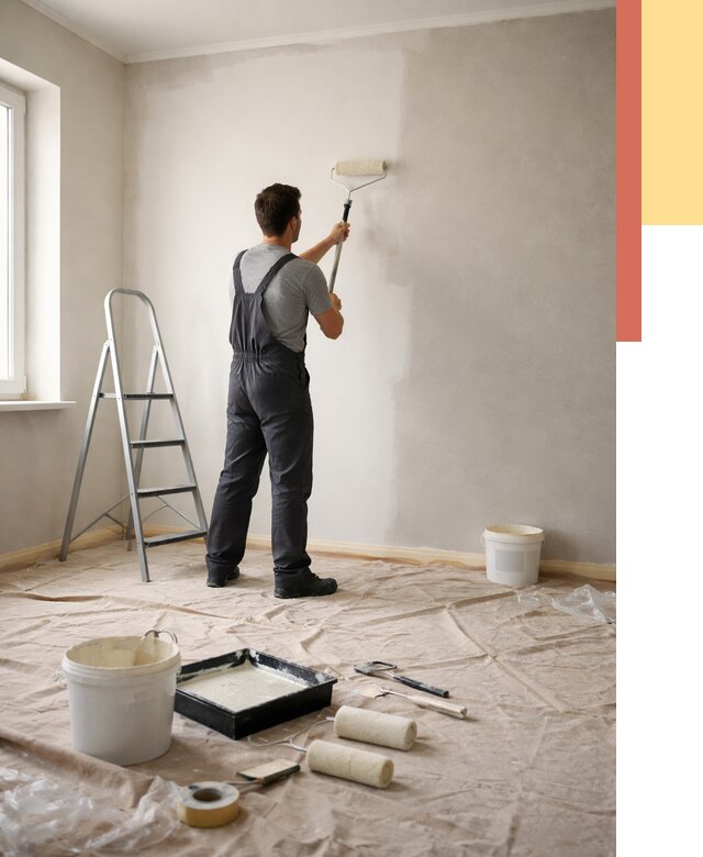 Покраска стен моющейся краской в Сарапуле от 361 руб./м² — быстро и недорого | ОТДЕЛОЧНИК-Срл