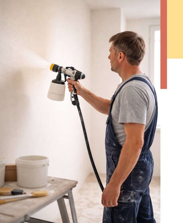 Покраска стен краскопультом в Сарапуле от 7743 руб. — механизированная покраска | ОТДЕЛОЧНИК-Срл