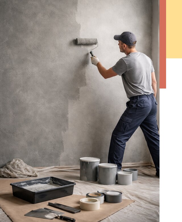 Покраска стен под бетон в Сарапуле от 671 руб. за м2 — быстро и недорого | ОТДЕЛОЧНИК-Срл