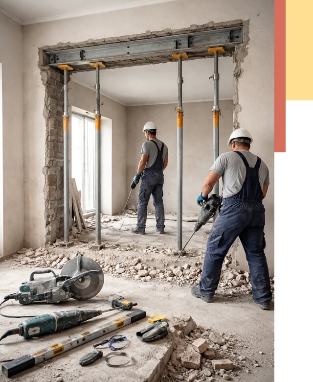 Прорезка проема в стене в Сарапуле от 4646 руб. — быстро и недорого | ОТДЕЛОЧНИК-Срл