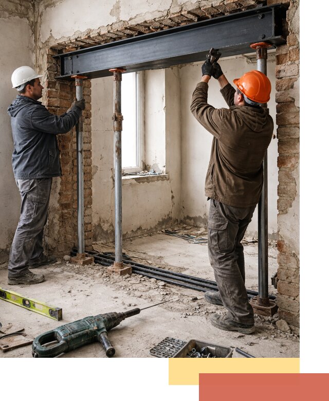 Усиление проема в стене в Сарапуле для расширения и безопасности