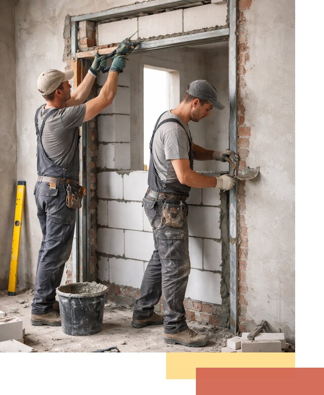 Закладка дверного проема под ключ в Сарапуле: демонтаж, монтаж, отделка