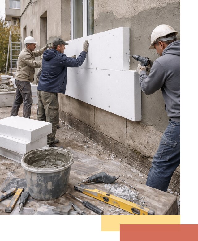 Утепление наружных стен пенопластом в Сарапуле