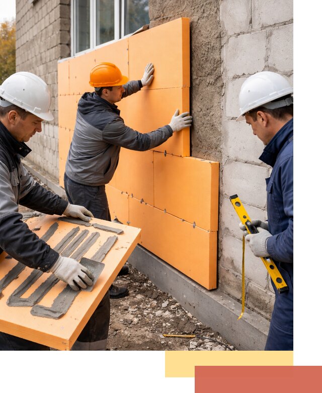 Утепление фасада пеноплексом под ключ в Сарапуле
