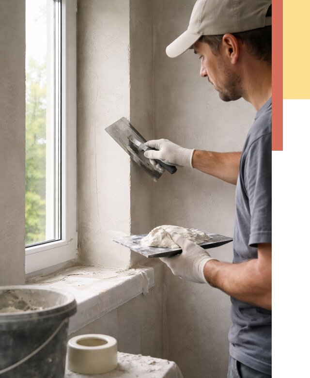 Штукатурка откосов в Сарапуле от 4646 руб/м² — услуги и выравнивание под ключ | ОТДЕЛОЧНИК-Срл