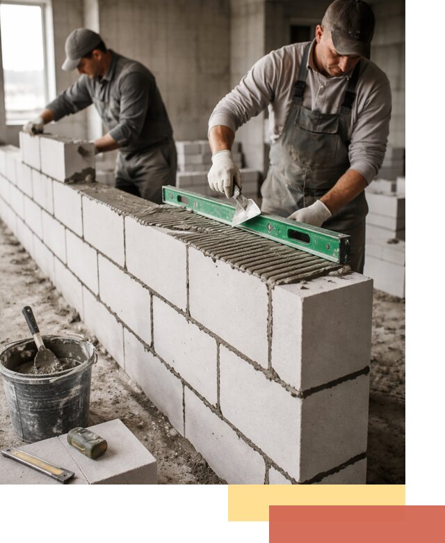 Кладка перегородок из газобетона в Сарапуле быстро и качественно