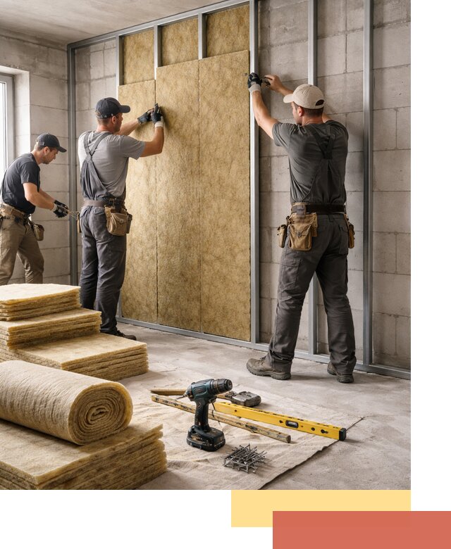 Шумоизоляция перегородок из блоков в Сарапуле — монтаж и защита шумоизоляцией