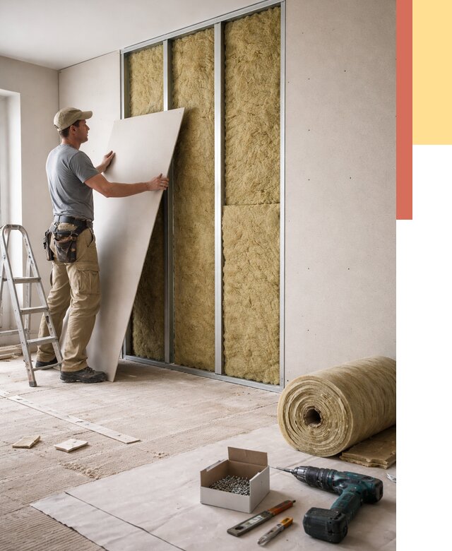 Перегородка из гипсокартона с шумоизоляцией в Сарапуле от 3221 руб. | ОТДЕЛОЧНИК-Срл