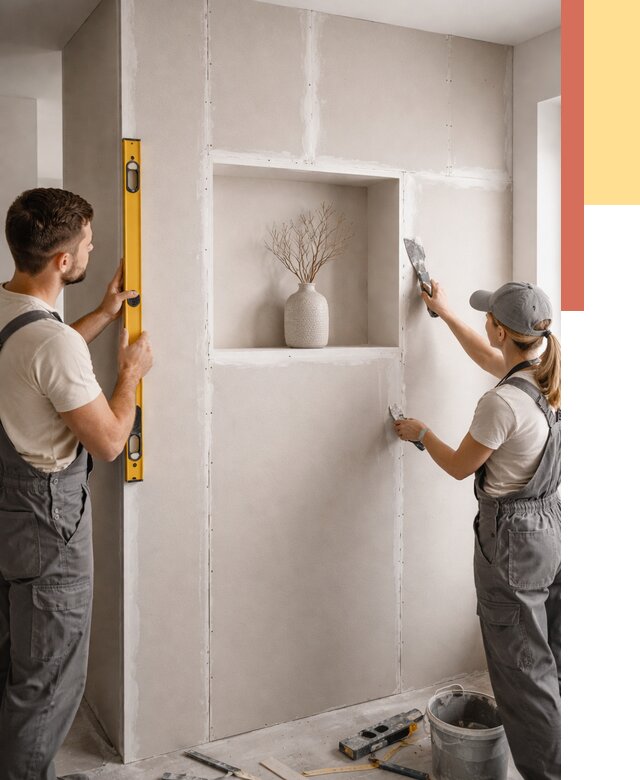 Перегородка из гипсокартона с нишей в Сарапуле от 3355 руб. под ключ | ОТДЕЛОЧНИК-Срл