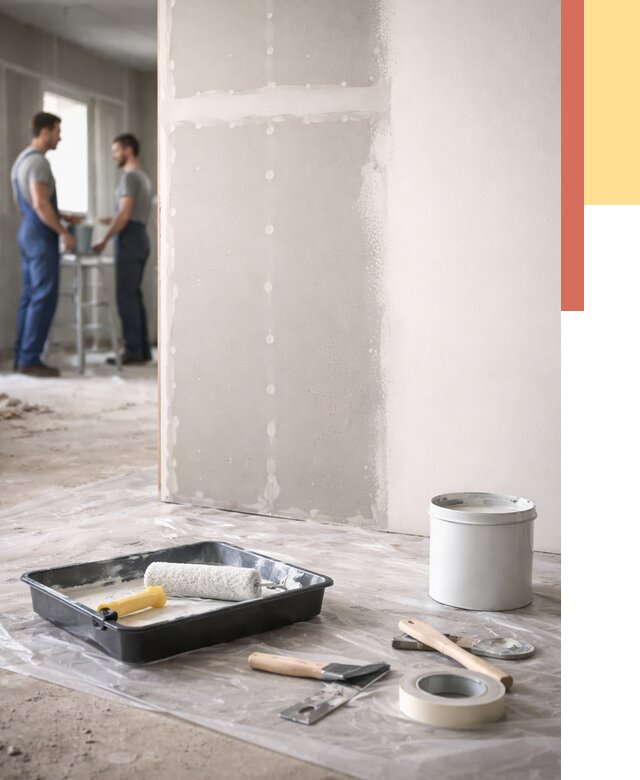 Покраска перегородок из гипсокартона в Сарапуле от 4646 руб. под ключ | ОТДЕЛОЧНИК-Срл