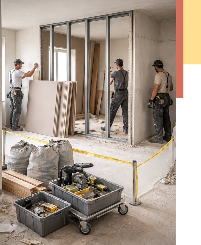 Перенос гипсокартонной перегородки в Сарапуле под ключ от 4646 руб. | Демонтаж и монтаж – ОТДЕЛОЧНИК-Срл