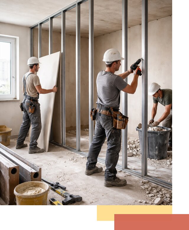 Перенос гипсокартонной перегородки в Сарапуле профессионально и быстро