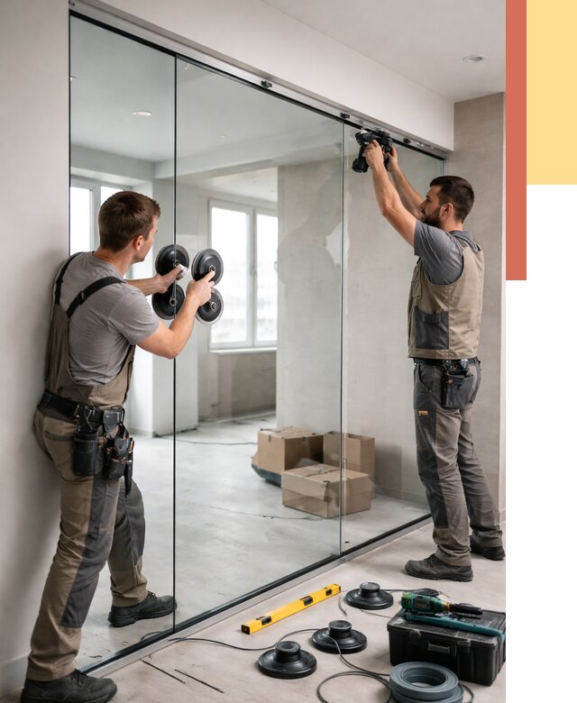 Монтаж стеклянных перегородок в Сарапуле от 6711 руб. | ОТДЕЛОЧНИК-Срл