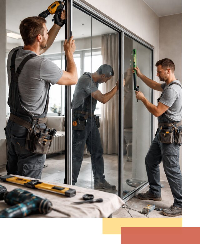 Каркасные стеклянные перегородки под ключ в Сарапуле