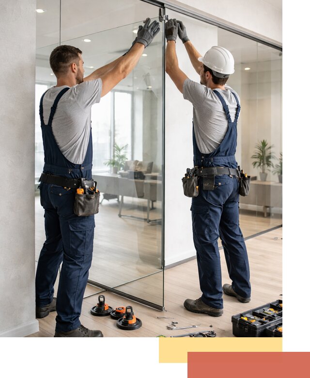 Безрамные стеклянные перегородки под ключ в Сарапуле