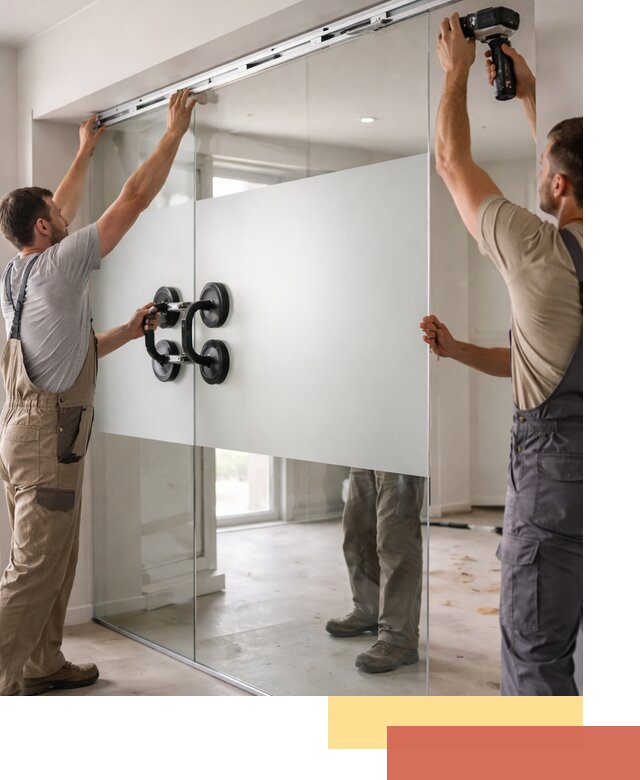 Матовые стеклянные перегородки под ключ в Сарапуле