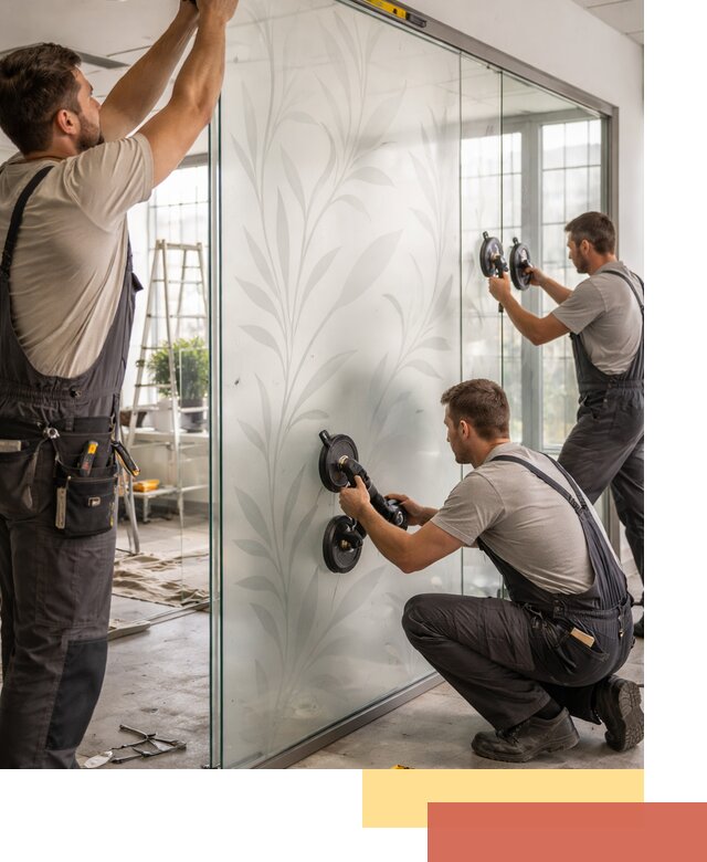 Стеклянные перегородки с рисунком на заказ в Сарапуле