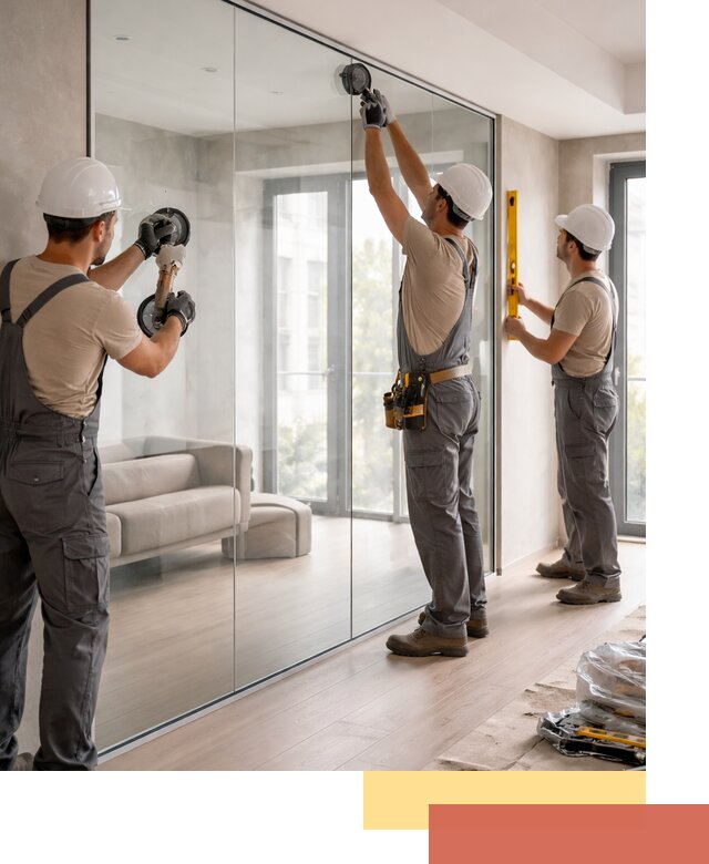 Перегородки из закаленного стекла в Сарапуле для офисов и квартир