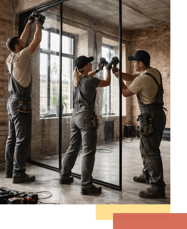 Стеклянные перегородки лофт — изготовление и монтаж в Сарапуле