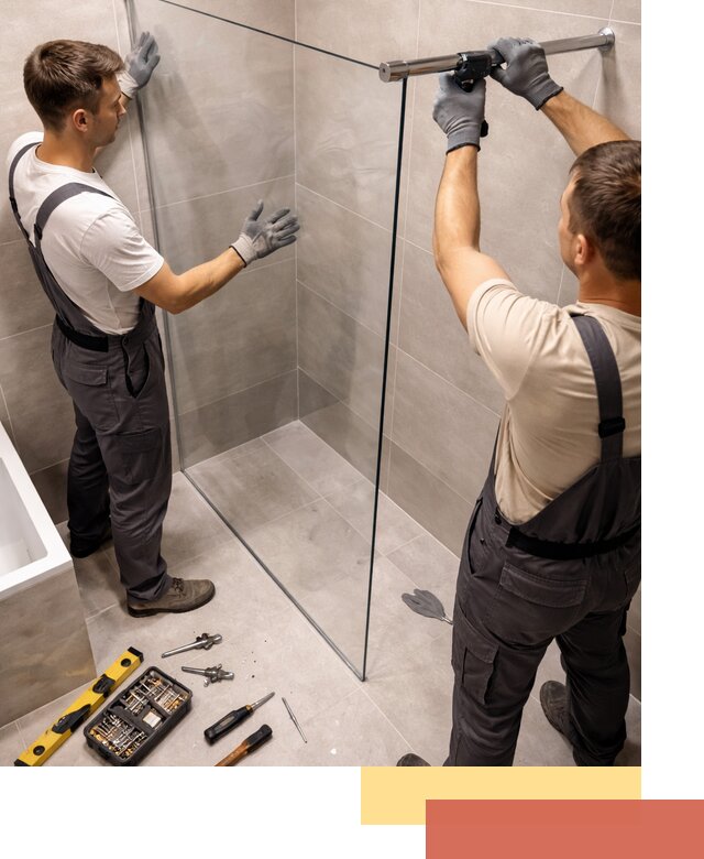 Стеклянные перегородки для душа в Сарапуле — изготовление и монтаж