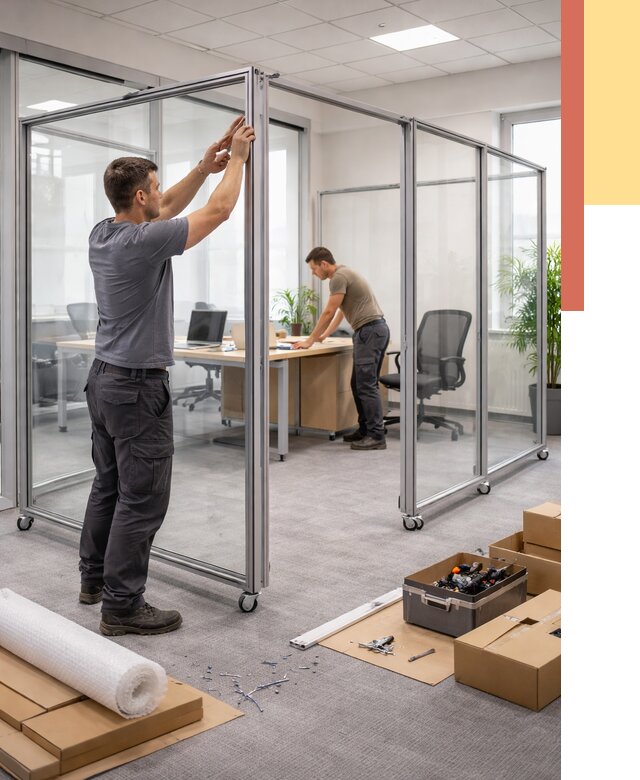 Мобильные офисные перегородки в Сарапуле от 12905 руб. — установка под ключ | ОТДЕЛОЧНИК-Срл