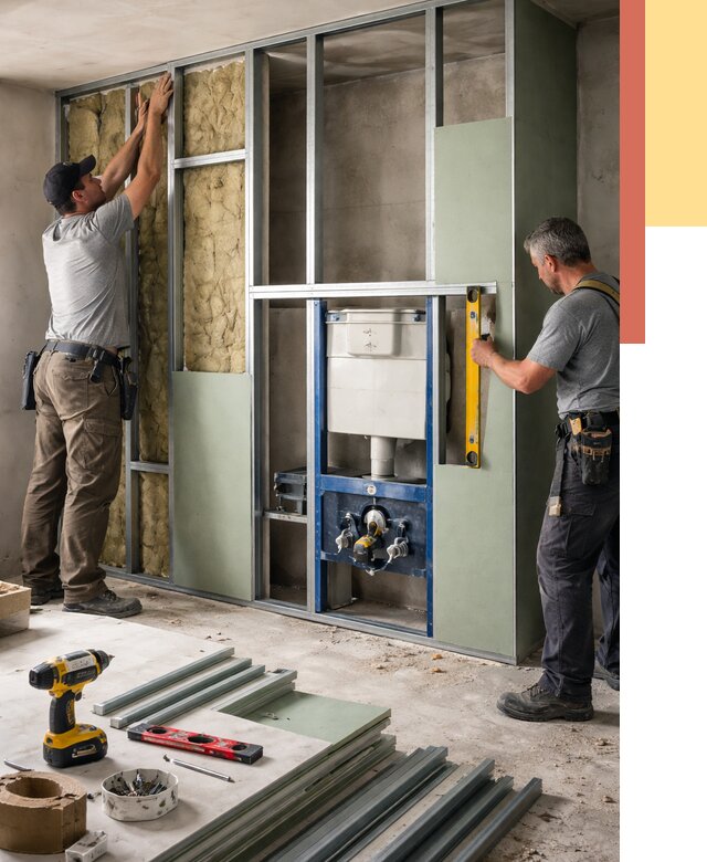 Установка сантехнических перегородок в Сарапуле от 8775 руб. | ОТДЕЛОЧНИК-Срл