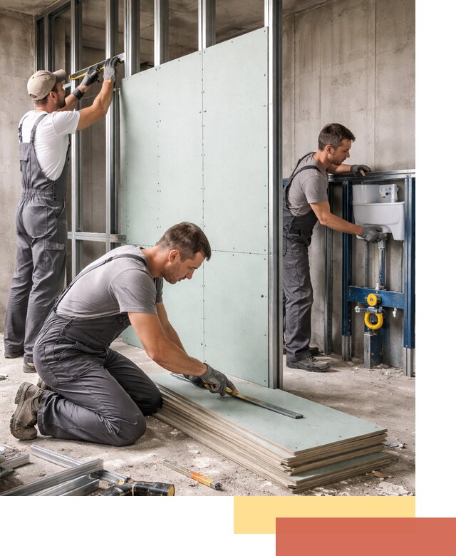 Монтаж и ремонт сантехнических перегородок в Сарапуле