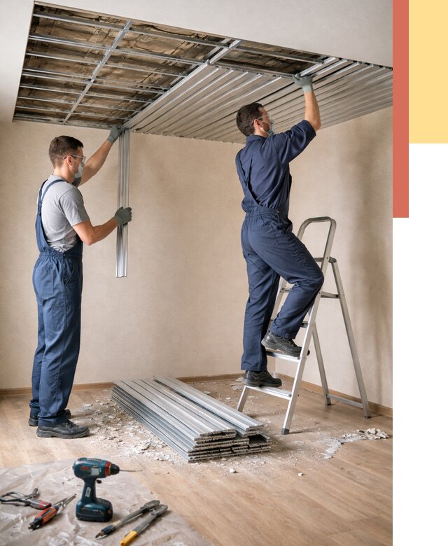 Демонтаж реечного потолка в Сарапуле от 4646 руб. быстро и недорого | ОТДЕЛОЧНИК-Срл