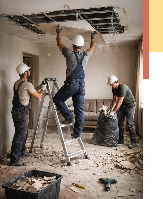 Демонтаж гипсокартонного потолка в Сарапуле от 434 руб. за м2 — ОТДЕЛОЧНИК-Срл